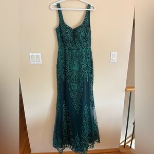 Worn once, green beaded mermaid Cinderella divine dress.